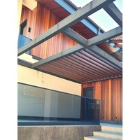 Пергола в частном доме из клееного соснового буса. г. Сочи