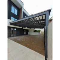 Пергола во дворе частного дома из соснового клееного бруса и лиственницы. г. Сочи