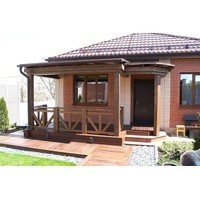 Терраса частного дома. сосновый клееный брус, лиственница, термо ясень. г. Ростов на Дону