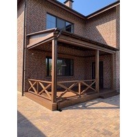 Терраса частного дома. Сосновый клееный брус, лиственница. г. Краснодар